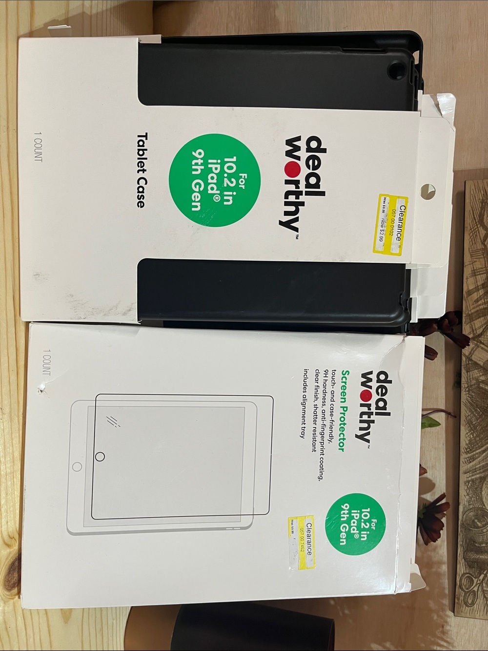 Bundle 12 deal worthy 10.2" iPad 9th Gen Tablet Case black  & 1Screen Protector